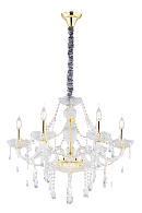 Люстра 640*510-1090, 6*E14, 60W NewRgy Premium 6916/6G GOLD+CLEAR LIGHT, Золото+прозрачный