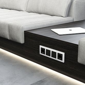 W0043101 Рамка на 4 поста Senso, белый, стекло soft-touch Werkel, 4690389200458
