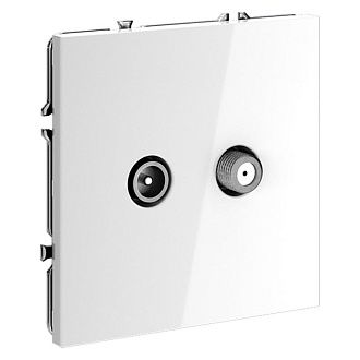 Розетка телевизионнная встраиваемая Voltum S70 оконечная TV+SAT, белый  пластик  VLS060401