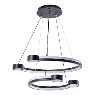 Подвесной светильник 65*65*100 см, LED 130W, 3000 / 6000K, Черный LED4U L7100-2 BK