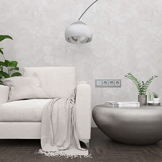 W0041706 Рамка на 4 поста Aluminium, алюминий Werkel, 4690389158070