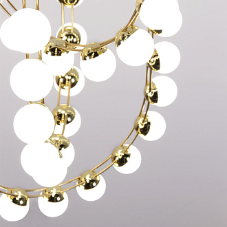 Подвесная люстра 39*189 см, 48W, Favourite HELMET 4590-4P латунь, белый акрил