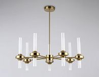 Люстра со стеклянными плафонами на штанге **69- см, 14*G9*30W, K, Ambrella Light High Light LH55360, латунь