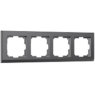 W0041864 Рамка на 4 поста Stark, графит матовый Werkel, 4690389194528