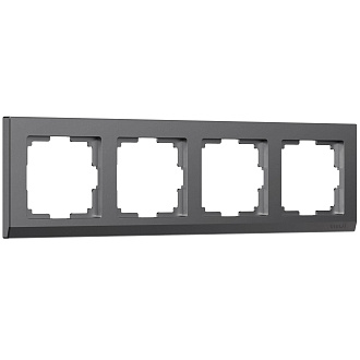 W0041864 Рамка на 4 поста Stark, графит матовый Werkel, 4690389194528
