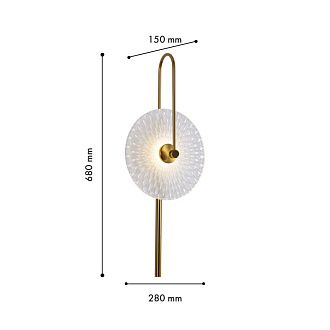 Бра 15*28*68 см, 8W, Favourite Plade 4270-2W латунь, прозрачное стекло