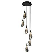 Подвес 30*30*200 см, 6*LED*18W, 4000K Gerhort G52137/6BK+GD SM, Черный, золотой