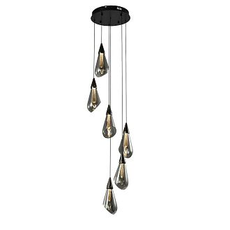 Подвес 30*30*200 см, 6*LED*18W, 4000K Gerhort G52137/6BK+GD SM, Черный, золотой