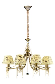 Люстра Ø800 x H510(990), мм, 8*40W (320W), AB (Бронза) NewRgy 1053/8B AB