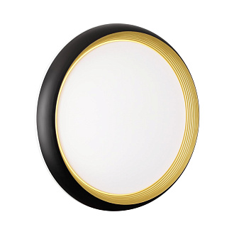 Cветильник 48*8,7 см, LED 70W, 3000-6000 К, IP43, белый/черный/золотой, пластик Sonex Tofiq Black, 7651/EL