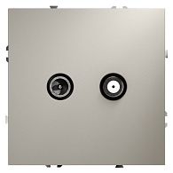 Розетка телевизионнная встраиваемая Voltum S70 оконечная TV+SAT, кашемир пластик Soft touch VLS060403