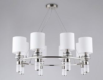 Подвесная люстра с абажурами **78- см, 8*E14*40W, K, Ambrella Light High Light LH71293, никель