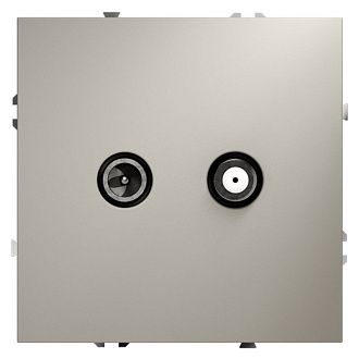 Розетка телевизионнная встраиваемая Voltum S70 оконечная TV+SAT, кашемир пластик Soft touch VLS060403