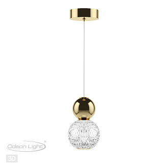 Светодиодный светильник 11 см, 7W, 4000K, Odeon Light CRYSTAL 5008/7L, золото