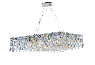Люстра L1000 x W410 x H250, мм, 12*40W (480W), CHROME+CLEAR (Хром + Прозрачный Хрусталь) NewRgy 5725R/12A CHROME+CLEAR