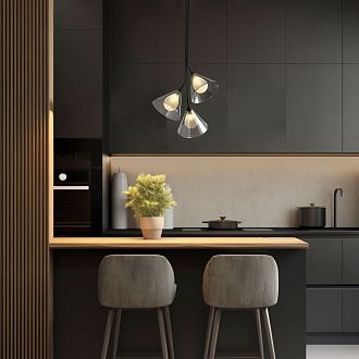 Подвесной cветильник 42,5*42,5*185,5- см, 3*G9*20W, Eurosvet Enigma, 70161/3 черный, 4690389212390