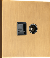 Donel N96 Комбинированая розетка TV + RJ45 (двойная) cat.6/ClassE, Латунь, серия DT, DT306MB