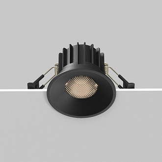 Встраиваемый светильник 8*8*6 см, LED, 12W, Maytoni Technical ROUND DL058-12W-DTW-B черный, вр 7,5 см