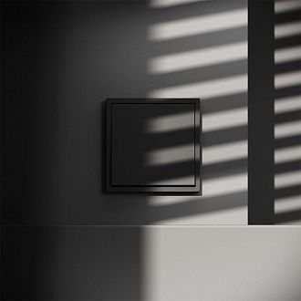 Выключатель встраиваемый Voltum S70 одноклавишный 10А, черный матовый пластик Soft touch VLS010108