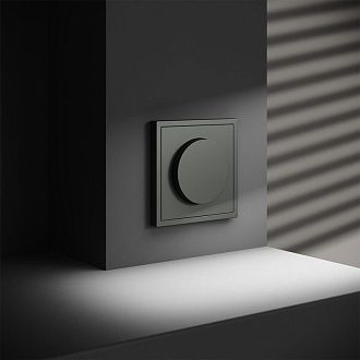 Светорегулятор встраиваемый Voltum S70 поворотно-нажимной 600 Вт, титан пластик Soft touch VLS070306