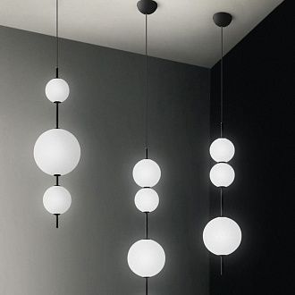 Подвесной светильник White beads Pendant 25*25*85 см, 3*LED*7W, 3000K, ImperiumLoft 40.2133-0, Чёрный