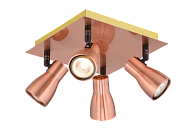 Люстра L300 x W300 x H150, мм, 4*15W (60W), RAB(медный) Sfera Sveta 8763-04/F502 RAB