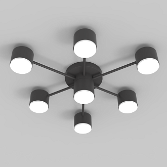 Люстра Ø600 x H115, мм, 7*15W (105W), BK (Черный) NewRgy CL-BLACK DOT-R001-GX53*7 BK