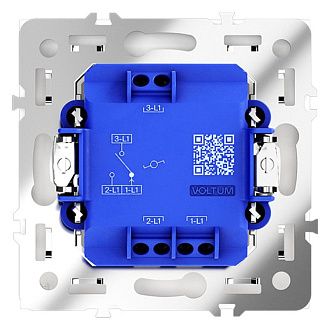 Проходной переключатель встраиваемый Voltum S70 одноклавишный 10А, белый  пластик  VLS010301