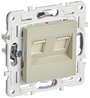 SKANDY Розетка комп. 2-ая RJ45 кат.6 SK-K04B беж. IEK, SK-K20-2-K10