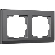 W0021864 Рамка на 2 поста Stark, графит матовый Werkel, 4690389194504