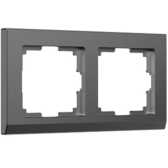 W0021864 Рамка на 2 поста Stark, графит матовый Werkel, 4690389194504