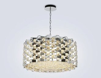 Подвесная люстра с хрусталем **32-120 см, 18*E14*40W, K, Ambrella Light High Light LH41006, хром