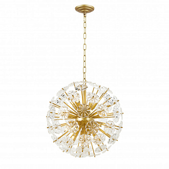 Подвесная люстра Favourite Pienene 2620-16P, D480*H500/1700, Каркас золотого цвета, декоративные элементы из прозрачного стекла