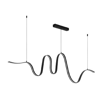 Подвесная люстра 168 см, 52W, 3000K, Odeon Light Nastro 7025/52L, черный