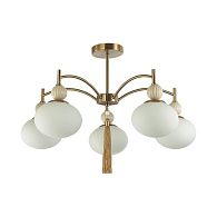 Люстра потолочная *69,5*43-43 см, 5*E14*40W, Lumion Gloriya LUM8272/5C, латунь; бежевый