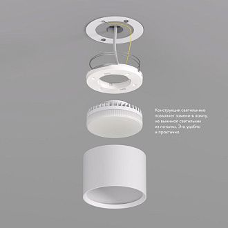 Накладной светильник 8 см, Denkirs Lund DK2601-WH, белый