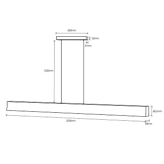 Подвесной светильник 120,05*4,73*210 см, LED *  38W, 4000К Mantra Hanok 7547, черный