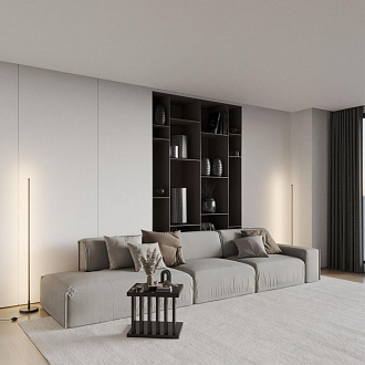 Светильник подвесной светодиодный, длина провода 2м 17,6*17,6*200 см, 2*LED*12W вниз + 5W вверх 3000K Novotech Turn 359395 белый