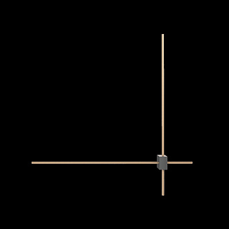 Бра 63*65 см, 12W, 3000K, 1150Lm, 2-3 м2 Maytoni Technical Pars C070WL-L12GB3K, черный-золото