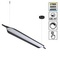 Светильник подвесной светодиодный диммируемый со сменой цветовой температуры (управление сенсор) 136,3*18*200- см, 1*LED*32W, 2700/4000/6000K, Novotech Ala NOV359544, черный