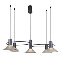 Подвесная люстра 50*50-130 см, 5*LED, 6W, 3000K, F-Promo Feris 4622-5P, черный матовый