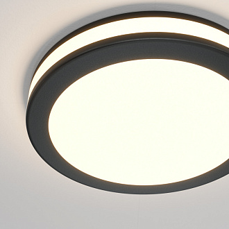 Встраиваемый светильник 10 см, 12W, 3000К, черный, теплый свет, Maytoni Phanton DL303-L12B, светодиодный