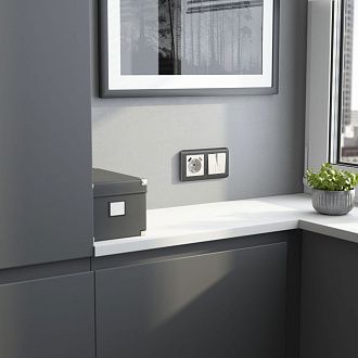 W1120113 Выключатель двухклавишный с подсветкой, перламутровый рифленый Werkel, 4690389160905