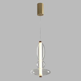 Светильник 18 см, 10W, 3000K, Crystal Lux QUASAR SP10W LED TRANSPARENT, золото