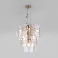 Подвесной светильник 55*55*59,5-150 см, 14*E14*40W, Eurosvet Claire 60171, золото, a069012