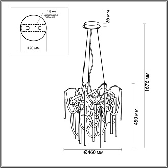 Люстра 46*46*167,6 см, 6 G9*40W, Odeon Light Chainy, черный 5067/6