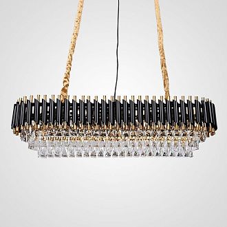 Подвесная люстра Empire Black Rectangular Chandelier Crystal 100*30*32 см, 6*E14*40W, ImperiumLoft 40.2893, Золотистый