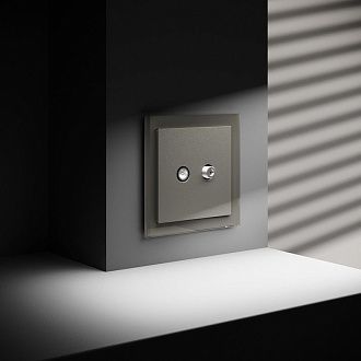 Розетка телевизионнная встраиваемая Voltum S70 оконечная TV+SAT, шелк пластик Soft touch VLS060404