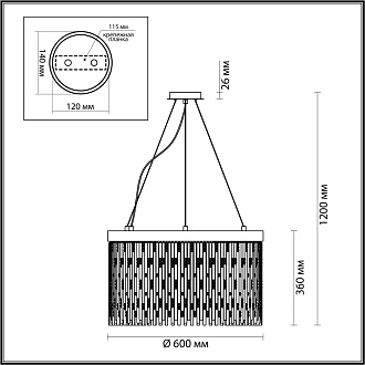 Подвесная люстра Odeon Light Refano 4848/8, диаметр 60 см, золото