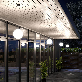 Светильник садово-парковый со стеклянным плафоном Sfera H 35158/U черный Elektrostandard